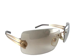 VINTAGE DOLCE & GABBANA DG 4135 GOLD RIMLESS FRAME SUNGLASSES ITALY Y2K - Picture 1 of 4