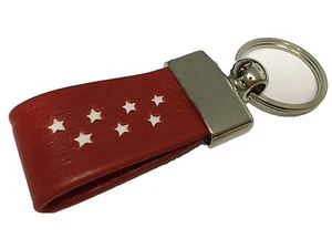 LLAVERO DE PIEL CON BANDERA DE LA COMUNIDAD DE MADRID (PRODUCTO ARTESANO 100 %) - Picture 1 of 1