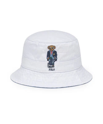 Genuine Polo Ralph Lauren Polo Bear Twill Bucket Hat - White - Image 1 of 4