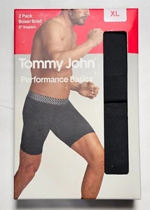 Tommy John Performance Basics 8-Inch Boxer Brief - XL - Black / Black - 2 Pack - Picture 1 of 3