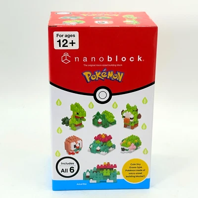 nanoblock Pokémon Type GRASS TYPE Set 1 Mininano Series Box of 6 1.57" Sets NEW - Image 1 of 4