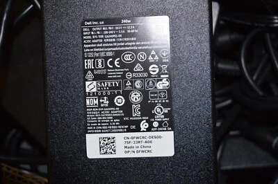 Genuine OEM Dell 240W 19.5V 12.3A AC Laptop Power Charger GA240PE1-00 FWCRC - Image 1 of 2