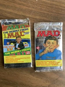 2 Unopened Packs MAD MAGAZINE Series 1 & 2 Trading Cards Alfred E Neuman 1992 - Picture 1 of 6
