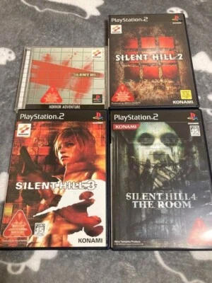 Silent Hill 1 2 3 4 PS1 PS2 set of 4 Horror Konami PlayStation Japan Ver. used - Image 1 of 4