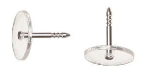 10 Clear & Steel 11.5mm Round Head Tie Tacs Make Anything a Tie Tac or Push Pin - Imagen 1 de 2