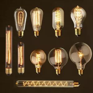 E27 40W Vintage LED Filament Edison Light Bulb Warm White Home Deco Lamp 220V RK - Picture 1 of 37