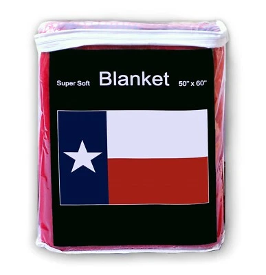 Texas State Flag Fleece Blanket *NEW* 50"x60" Texan Longhorns Texans Throw Cover - Image 1 of 2
