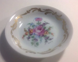 Vintage Limoges France Porcelaine Dure 4,5" Teller Untertasse, signiert vom Künstler - Bild 1 von 5
