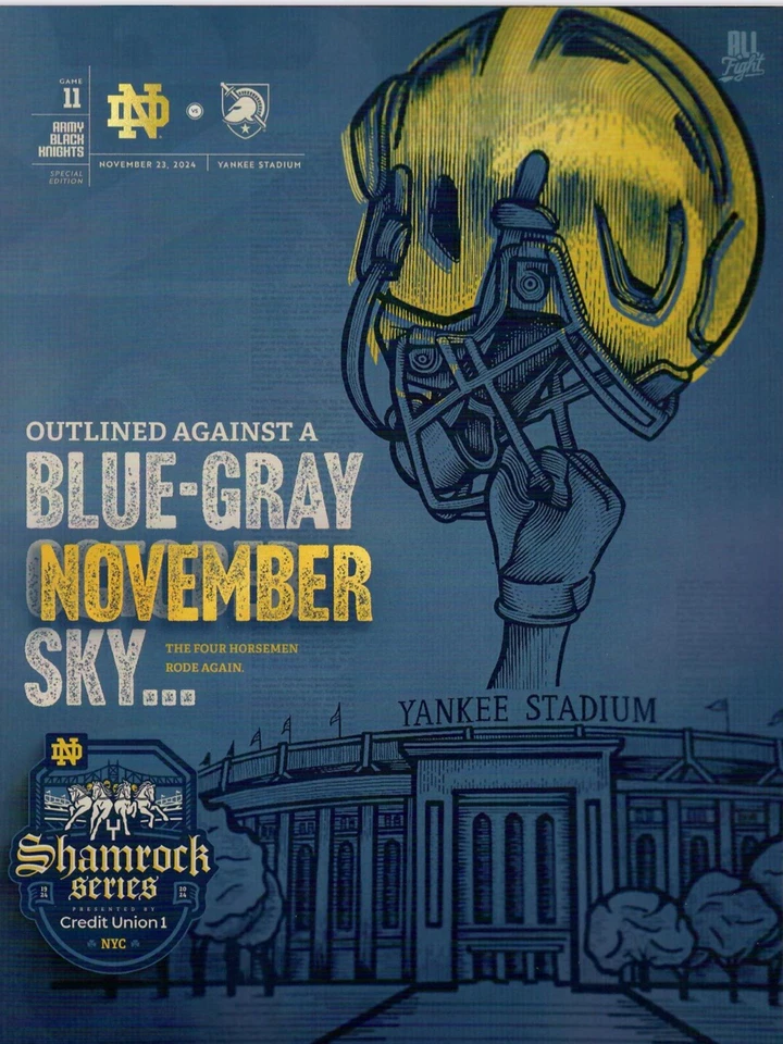 2024 NOTRE DAME VS ARMY SHAMROCK SERIES PROGRAM YANKEE STADIUM  11/23 - Image 1 of 1