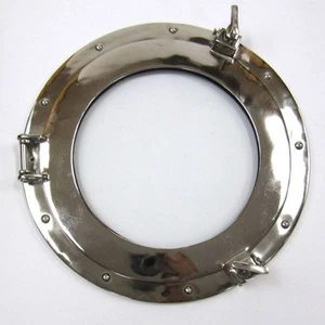 15" Porthole Window Aluminum Chrome ~ Ship Cabin Porthole ~ Nautical Decor - Picture 1 of 3