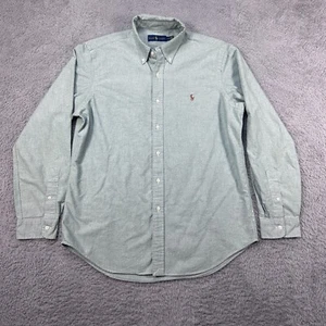 Polo Ralph Lauren Button Up Mens Large Mint Green Flesh Pony Shirt Long Sleeve - Picture 1 of 10
