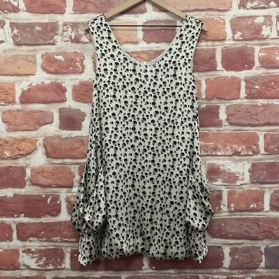 Vestido Marc Jacobs Mujer Pequeño Negro Crema 100% Seda Calaveras Bolsillo Dobladillo Globo Foto 1 de 4