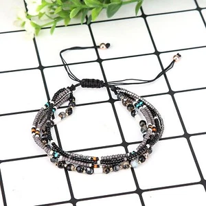 Pulsera de cuentas multicapa hecha a mano con piedras preciosas naturales - Imagen 1 de 8