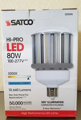New! SATCO (S29395) HI-PRO LED 80 Watt (100-277V) 50,000k HIGH PERFORMANCE LAMP - Image 1 of 4