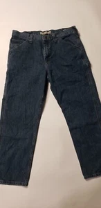VINTAGE Lee Latzhose Herren 36x30 blau Denim Carpenter Workwear Jeans - Bild 1 von 17
