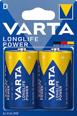 20X VARTA Longlife Power D LR20 MONO 1,5V PILE Alkaline (10X 2 Pcs Blister) Foto 1 de 3