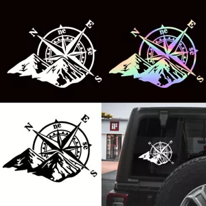 Compass Mountain View Scene Decal Auto Car Truck Camper Van Window Vinyl Sticker - Picture 1 of 10
