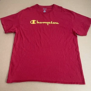 Champion Shirt Adult Extra Large Red Gold Signature Logo Spell Out Mens Script - Picture 1 of 18