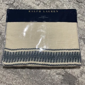 Ralph Lauren Teagan Ayer Stripes Fringe Sand 100% Linen Throw Blanket 54 x 72 - Picture 1 of 5