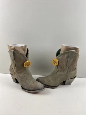 Botines occidentales CORAL bordado hueso gamuza cuero punta en J cremallera lateral talla 8 M Foto 1 de 4