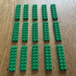 LEGO 2x8 Platte (Teil 3034) 15 Stück, DUNKELGRÜN, KOSTENLOSER UK-Versand - Bild 1 von 1