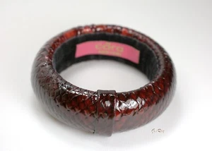 Brazalete de piel de serpiente vintage Cara NY, brazalete masivo - Imagen 1 de 4
