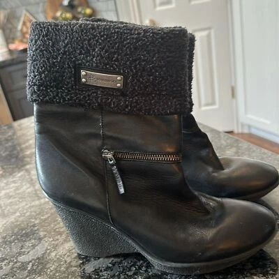 Botas de cuero B.makowsky cuña bordes polar talla 9 Foto 1 de 4