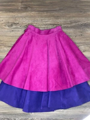 *Rare* Danier Double Tiered Skirt in Pink and Purple - Image 1 of 4