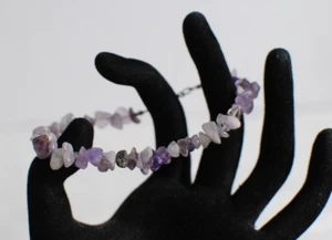 Irregular Gravel Natural Amethyst Stone Gemstone Bracelet 7 in - Picture 1 of 5