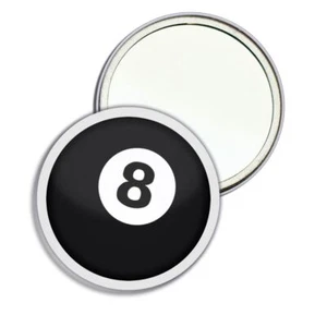 8 Ball Round Mirror Pocket Compact (55mm or 77mm) - Picture 1 of 6
