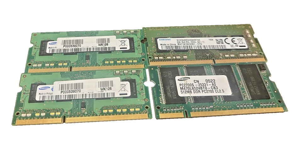 Samsung SODIMM (Various: 2x2G, 1x512MB, 1x8GB) (Set of 2 and 2 misc) - Image 1 of 1