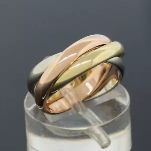 Vintage Cartier Trinity Rolling Band Ehering Größe 2,5 - 18K Tri-Color Gold - Bild 1 von 5