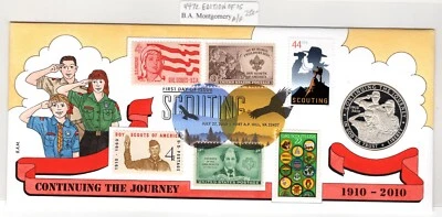 #4472 Scouting Boy Scouts 2010 FDC - Barbara Montgomery Artist Proof Silver Coin - Image 1 of 2