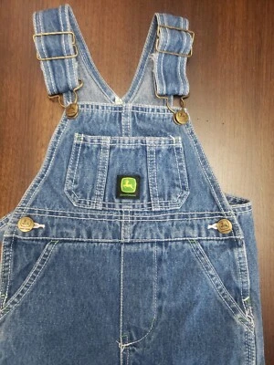 Mono con tirantes de mezclilla John Deere para niños pequeños ~ talla 2T ~ gran forma ~ Foto 1 de 4