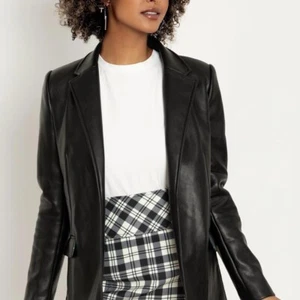 BlackMilk Black Road Racer Vegan Faux Leather Blazer Galaxy Lining Size 16 NWT - Picture 1 of 7