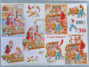 A4 DECOUPAGE/PAPER TOLE for Cardmaking, Le Suh 416995, Santa with Children - Picture 1 of 1