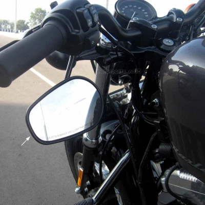 Repuesto de espejos retrovisores negros para Harley Sportster 1200 883 48 Nightster EE. UU. Foto 1 de 4