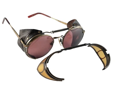 NUEVAS GAFAS DE SOL VINTAGE MATSUDA 2809 COBRE Y CUERO ARTÍCULO DE COLECCIONISTA 1990 JAPÓN Foto 1 de 4