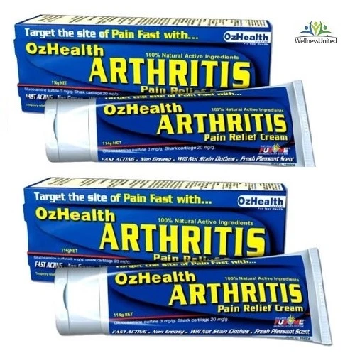 2 x 114g OZHEALTH Arthritis Pain Relief Cream OZ HEALTH Glucosamine, Chondroitin