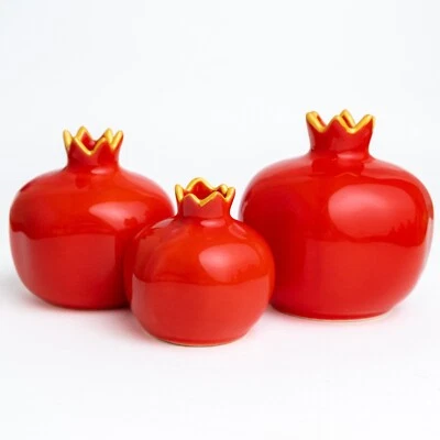 Jarrón de cerámica hecho a mano, jarrón decorativo de granada, soporte para incienso, diseño beige Foto 1 de 4