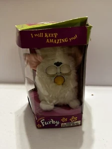 Furby Tiger Electronic White Snowball Toy 1998 Brown Eyes Works Tested VTG - Picture 1 of 11