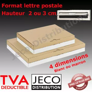 Lot Boites postales extra plate carton format lettre suivie 2 à 3cm expédition - Photo 1/1