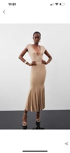Karen Millen Jersey Crepe Ruched Midi Skirt Size Medium New - Picture 1 of 6
