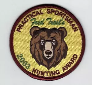 2003 FRED TROST BEAR HUNTING PATCH-MICHIGAN DNR-DEER-BEAR-TURKEY-ELK-MOOSE - Picture 1 of 1