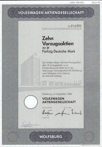 VW VOLKSWAGEN GERMANY 1986 500 DM - Vign.: HQ Wolfsburg - Picture 1 of 1