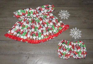 Handmade Doll Clothes for 16" - 18" Baby Dolls - "Gnome Holiday" X-mas Dress Set - Picture 1 of 5