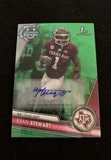 2023 Bowman Chrome University Evan Stewart 1st Bowman Green Auto Texas A&M!!