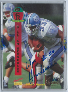 1995 Signature Rookies Signature Prime Autographs #19 William Henderson /3000 RC