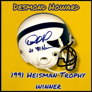 DESMOND HOWARD AUTOGRAPHED SIGNED MICHIGAN WOLVERINES MINI HELMET wAP/COA - Picture 1 of 7