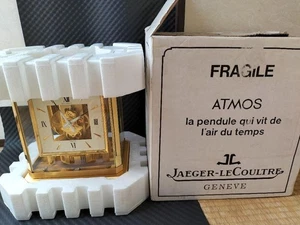 Jaeger-LeCoultre Atmos Table Clock Gold Glass Case with Box Working - Picture 1 of 9